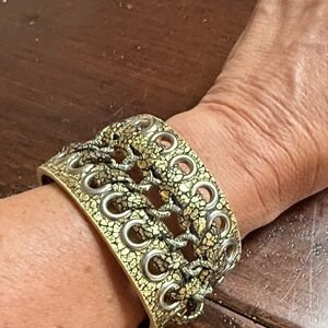 Elegant Gold and Silver leather Bracelet